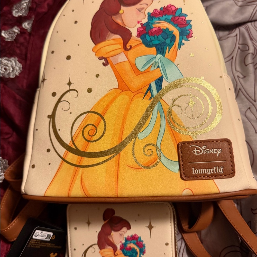 RARE Loungefly Belle Mini Backpack & Wallet